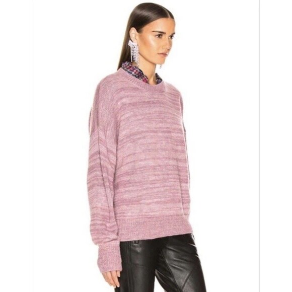 ISABEL MARANT Size 38 S/M Gatliny ALPACA WOOL LINEN Sweater Pink Mauve Pullover - Picture 3 of 16